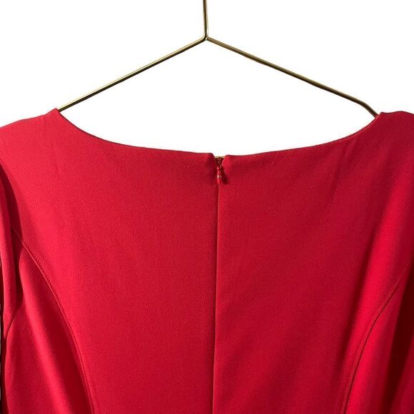 White House Black Market Body Perfecting Bright Red Sheath Dress Size 14 - Picture 7 of 9